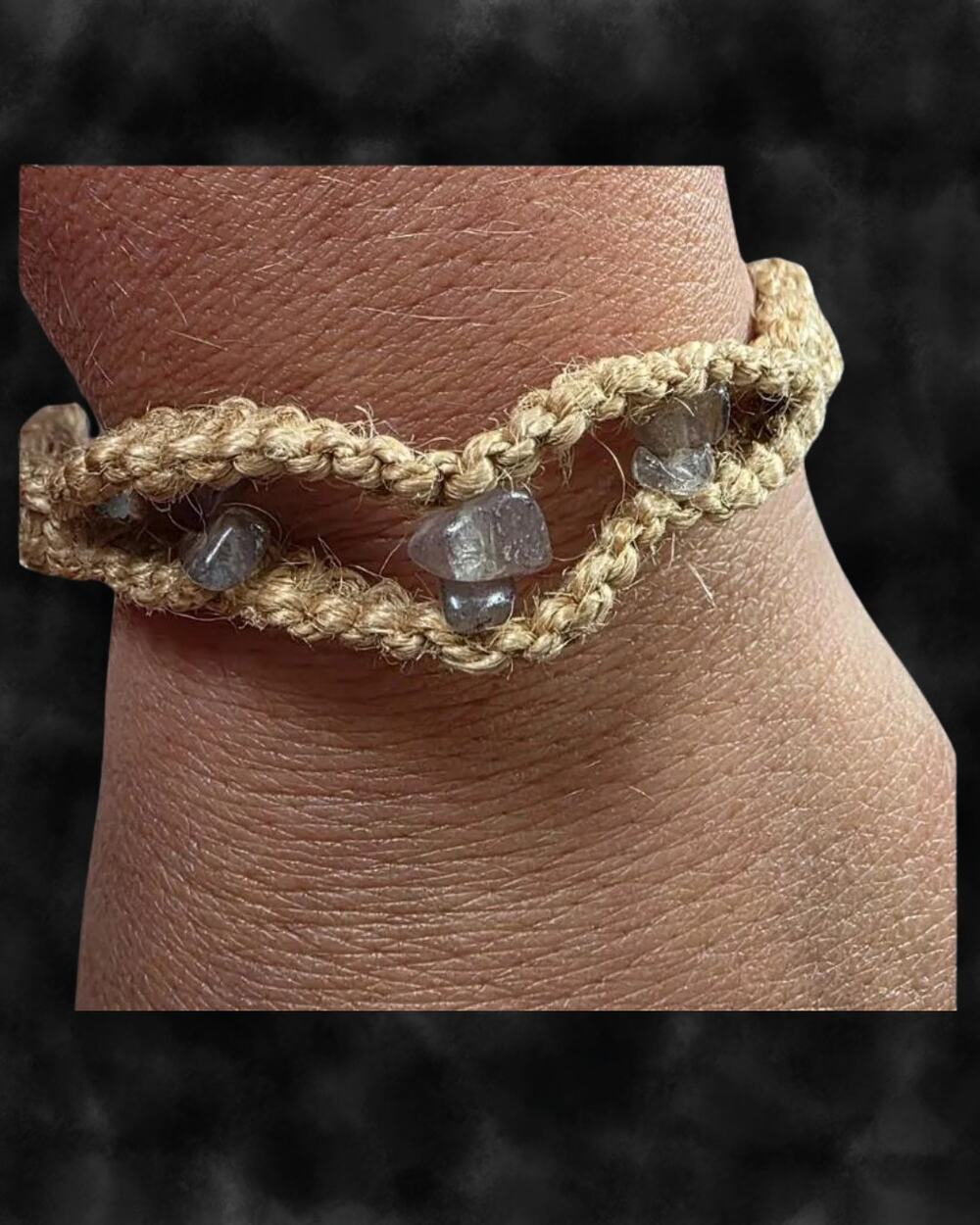 Smoky Quartz Crystal Anklet, Smoky Quartz Ankle Bracelet, Chakra , Boho festival